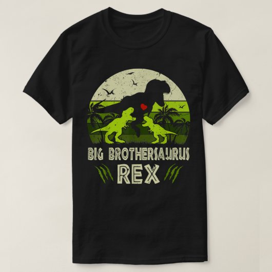 恐竜のビッグブラザーサウルス2頭の子ども Tシャツ (デザイン正面)