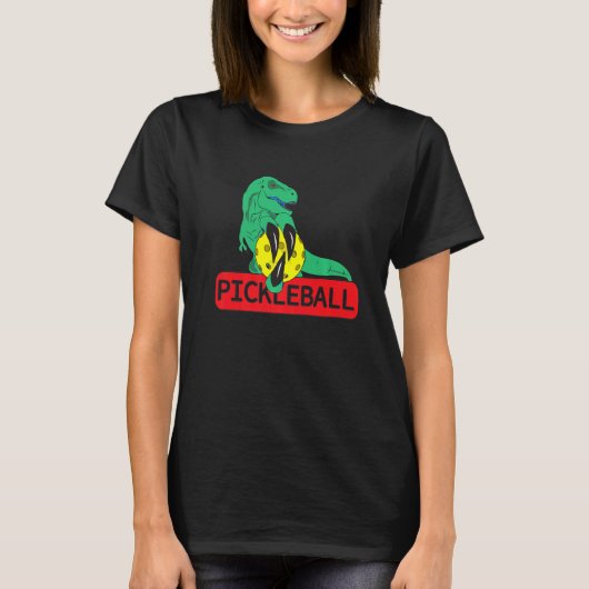 恐竜のピックボール選手 Tシャツ (正面)