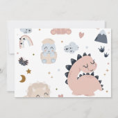 恐竜のファーストバースデー恐竜パーティー 招待状 (裏面)