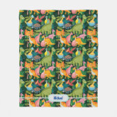 恐竜のフリースパーソナライズ少年の名前の毛布 フリースブランケット (正面)