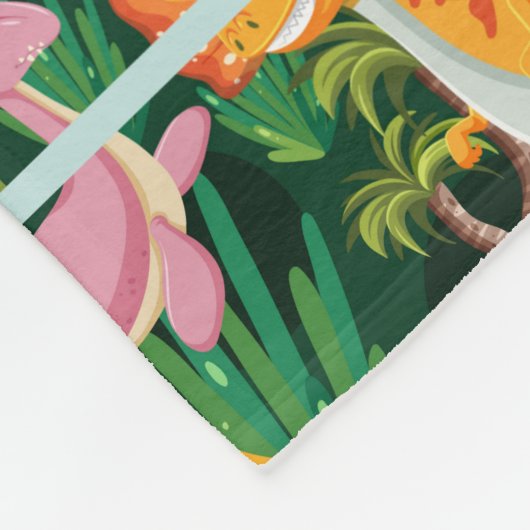 恐竜のフリースパーソナライズ少年の名前の毛布 フリースブランケット (角)