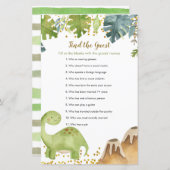 恐竜のフローラゲストゲームを見つける (正面/裏面)