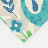 恐竜のフローラフォークシルエット美しい少女 フリースブランケット (角)