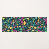 恐竜のフローラフォークシルエット美しい少女 ヨガマット (裏面(横))