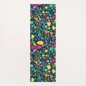 恐竜のフローラフォークシルエット美しい少女 ヨガマット (裏面)