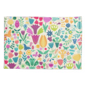 恐竜のフローラフォークシルエット美しい少女 枕カバー (裏面)