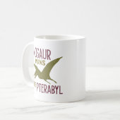 恐竜のフンはプテラビルである コーヒーマグカップ (正面左)