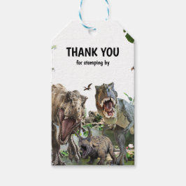 恐竜のプリント可能な誕生日パーティー、恐竜パーティー ギフトタグ