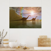 恐竜のプリント ポスター (キッチン)