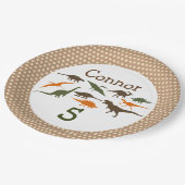 恐竜のプレートパーソナライズされただ ペーパープレート (アングル)