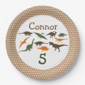 恐竜のプレートパーソナライズされただ ペーパープレート (正面)