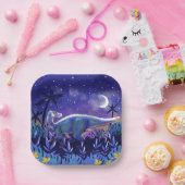 恐竜のプレート7インチスクエア ペーパープレート (パーティー)