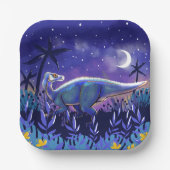 恐竜のプレート7インチスクエア ペーパープレート (正面)