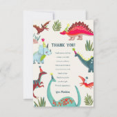 恐竜のベビーシャワーの感謝カード サンキューカード (正面)