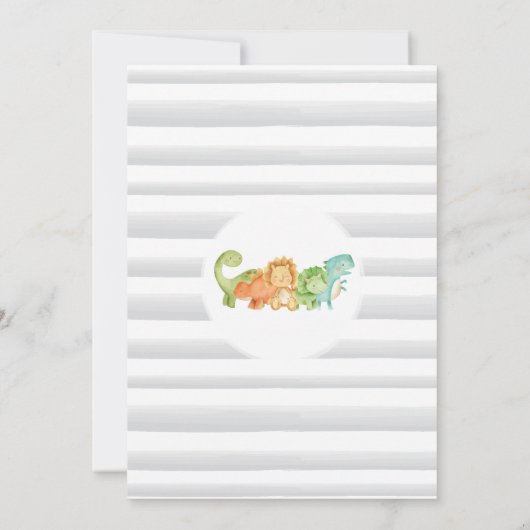 恐竜のベビーシャワー招待状 招待状 (裏面)
