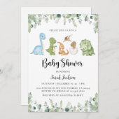 恐竜のベビーシャワー招待状 招待状 (正面/裏面)