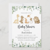 恐竜のベビーシャワー招待状 招待状 (正面)