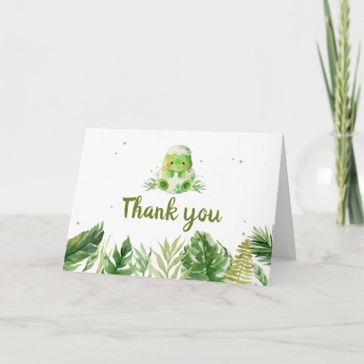 恐竜のベビーシャワー サンキューカード (正面)