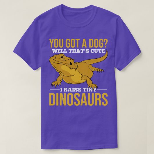 恐竜のペットおもしろい爬虫類飼育動物ひげ Tシャツ (デザイン正面)