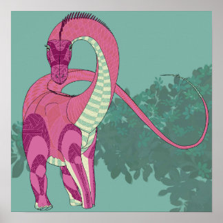 恐竜のポスター – Diplodocus lady ポスター