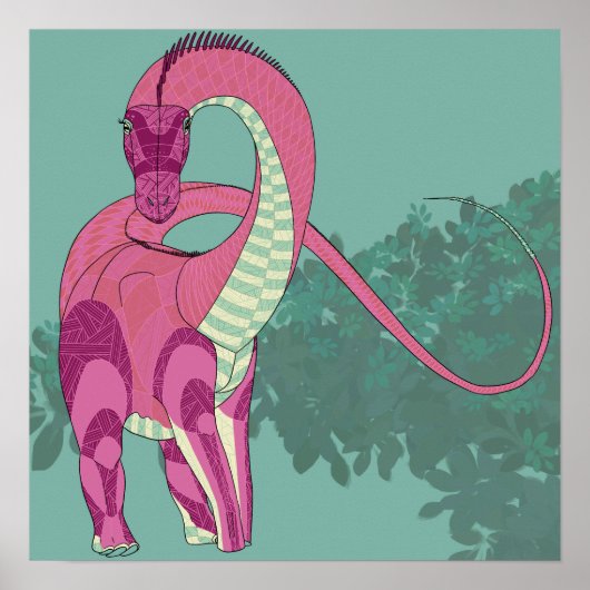 恐竜のポスター – Diplodocus lady ポスター (正面)