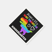 恐竜のポピンが幼稚園を通る スタンダードカクテルナプキン (角)