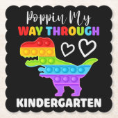 恐竜のポピンが幼稚園を通る ペーパーコースター (正面)