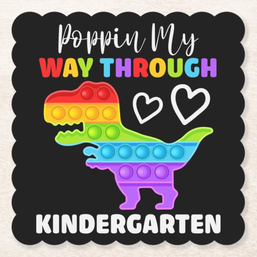 恐竜のポピンが幼稚園を通る ペーパーコースター (正面)