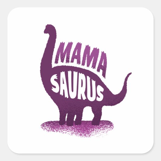 恐竜のママ - ママサウルス スクエアシール (正面)