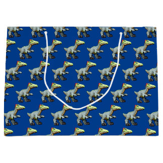 恐竜のマンガ玩具ディロフォサウルス ラージペーパーバッグ