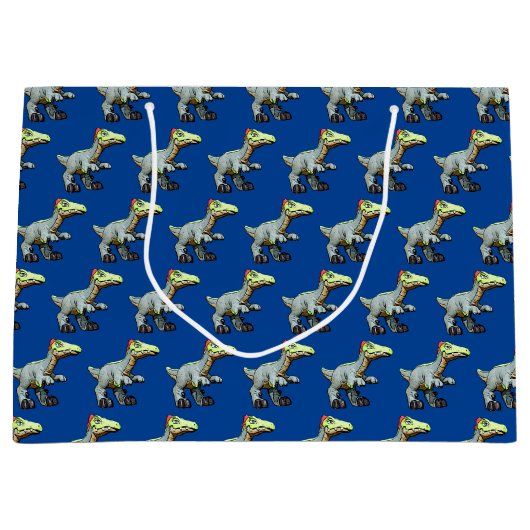 恐竜のマンガ玩具ディロフォサウルス ラージペーパーバッグ (正面)