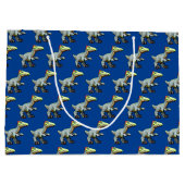 恐竜のマンガ玩具ディロフォサウルス ラージペーパーバッグ (裏面)