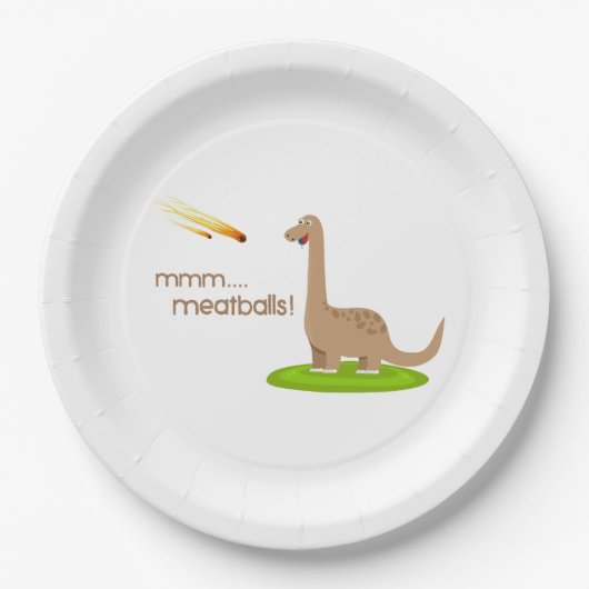 恐竜のメートボール ペーパープレート (正面)