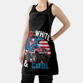 恐竜のモンスタートラックDino 4th Of 7月フラッグボーイズ エプロン (インサイチュ)