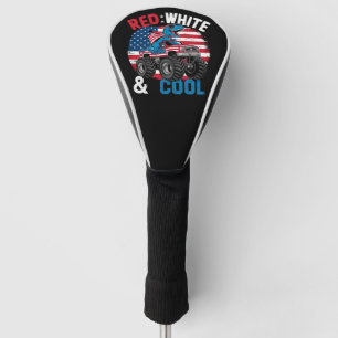 恐竜のモンスタートラックDino 4th Of 7月フラッグボーイズ ゴルフヘッドカバー