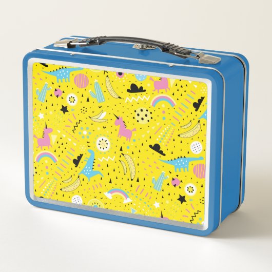 恐竜のユニコーンとその他 メタルランチボックス (裏面)