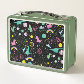 恐竜のユニコーンと金属のランチボックス メタルランチボックス (裏面)