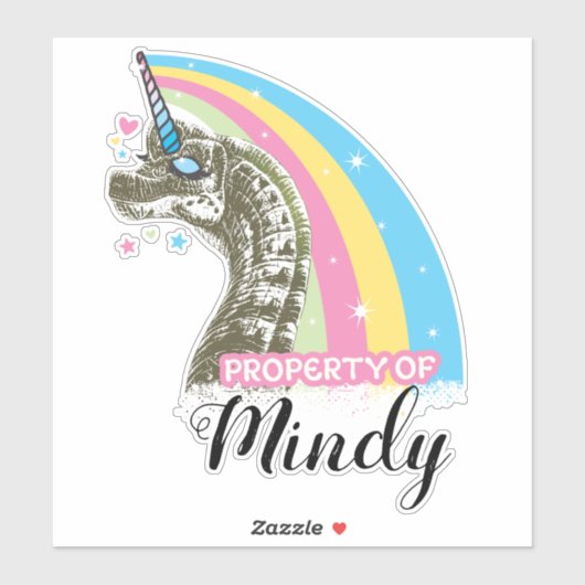 恐竜のユニコーン虹の夢のステッ信じクス シール (シート)