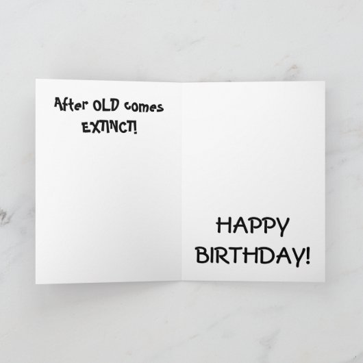 恐竜のユーモア カード (内部)