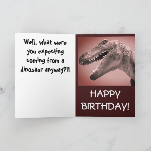 恐竜のユーモア カード (内部)