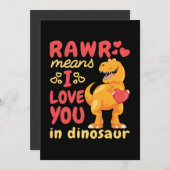 恐竜のラブソング バレンタインデーの「Rawr=愛してる」 シーズンカード (正面/裏面)