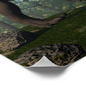 恐竜のレックスを攻撃するティラノサウルス ポスター (角)