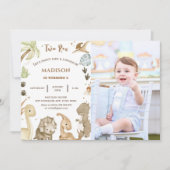 恐竜のレックス2歳の誕生日パーティー 招待状 (正面)