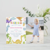 恐竜のレックス 3歳の誕生日パーティー招待状 招待状 (スタンド正面)