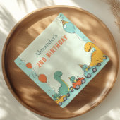 恐竜のレースカー2nd誕生日 スタンダードカクテルナプキン