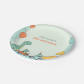 恐竜のレースカー2nd誕生日 ペーパープレート (アングル)