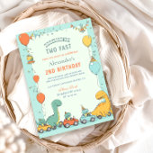 恐竜のレースカー2nd誕生日 招待状