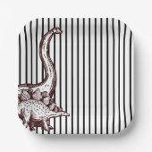 恐竜のロアーサムな誕生日パーティーのプレートデザイン ペーパープレート (正面)