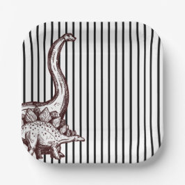 恐竜のロアーサムな誕生日パーティーのプレートデザイン ペーパープレート