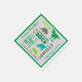 恐竜のロックサブウェイパーソナライズされたト スタンダードカクテルナプキン (角)